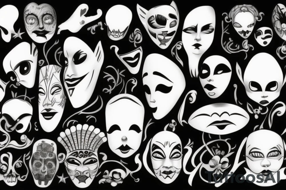 theater mask tattoo idea