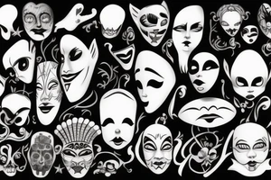 theater mask tattoo idea