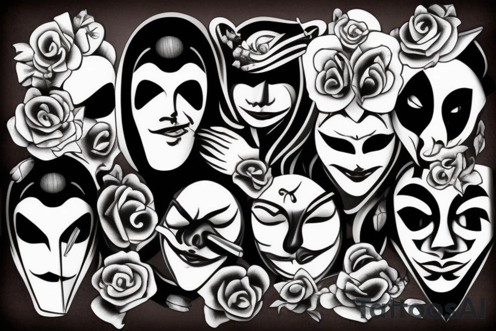 theater mask tattoo idea