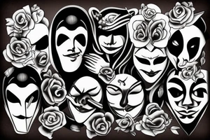 theater mask tattoo idea