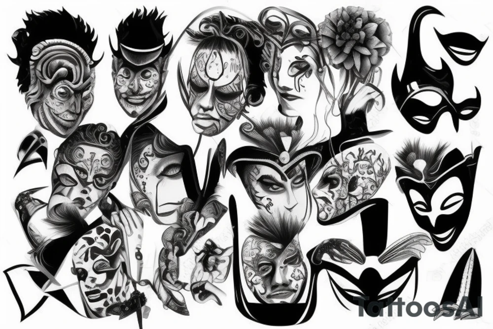 theater mask tattoo idea