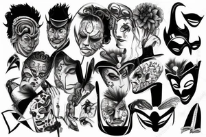 theater mask tattoo idea