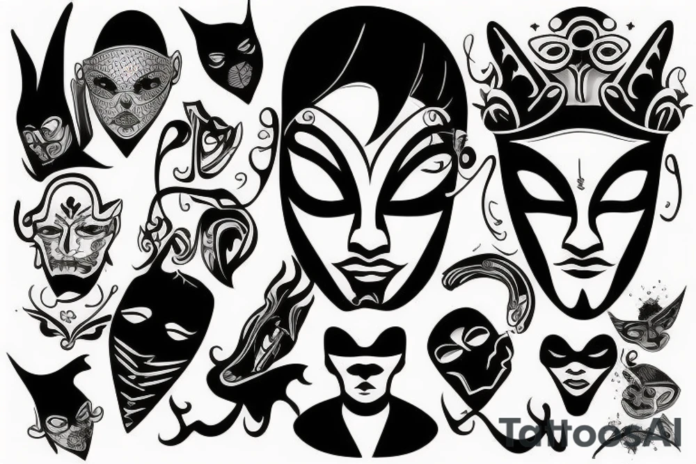 theater mask tattoo idea