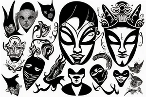 theater mask tattoo idea
