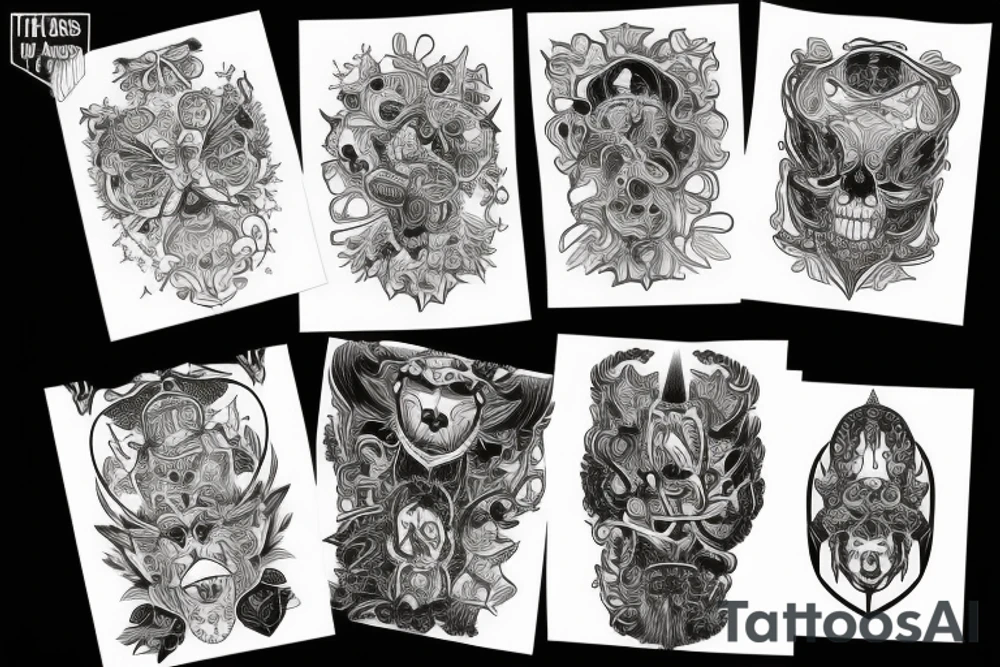 Czarny kot tattoo idea