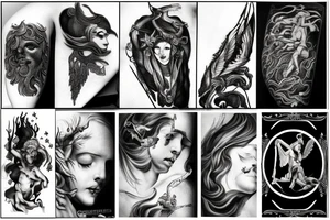 a dark greek mythology theme tattoo idea
