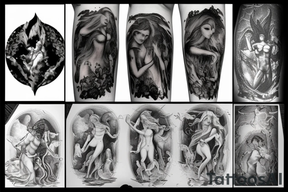 a dark greek mythology theme tattoo idea
