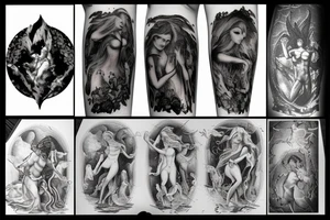 a dark greek mythology theme tattoo idea