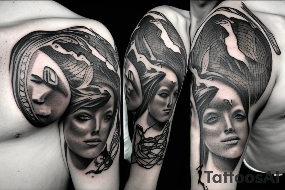 a dark greek mythology theme tattoo idea