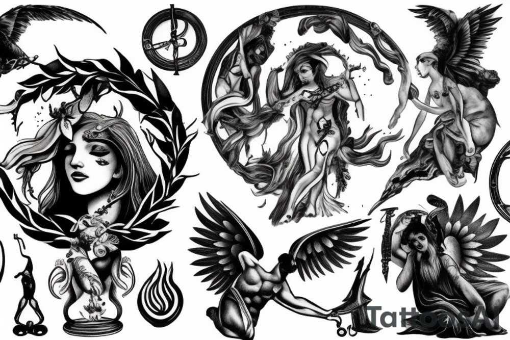 dark motive greek mythology tattoo idea