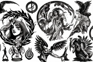 dark motive greek mythology tattoo idea