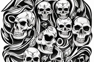 skull with greek mythology theme tattoo idea