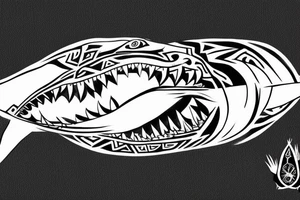 Maori warrior waves shark tattoo idea