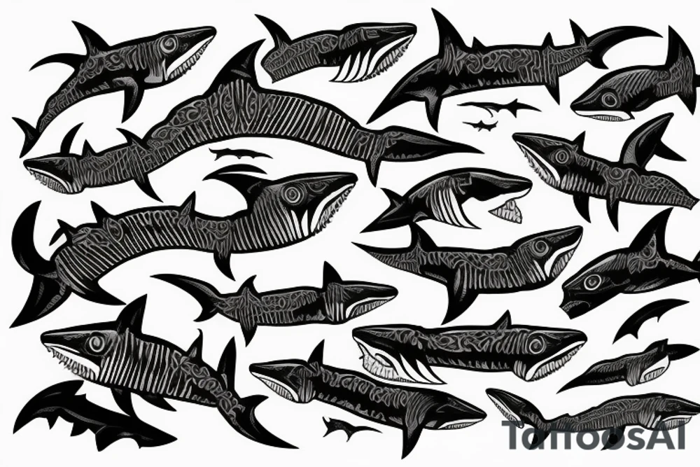 Maori warrior waves shark tattoo idea