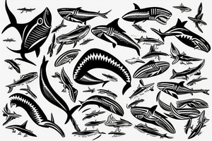Maori warrior waves shark tattoo idea