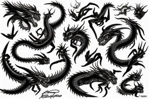 Black,Scorpions dragon tattoo idea