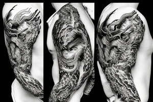 Black,Scorpions dragon tattoo idea