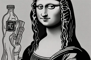 mona lisa drinking sprite tattoo idea