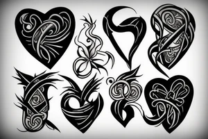 Black heart and pain tattoo idea