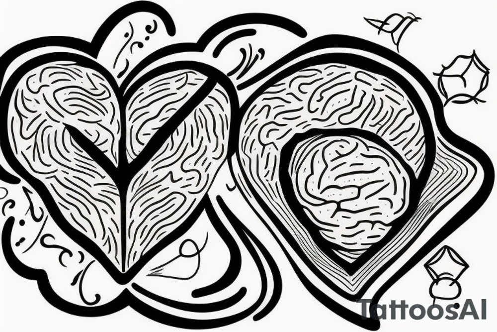 Brain and heart tattoo idea