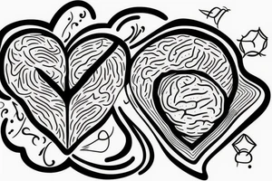Brain and heart tattoo idea