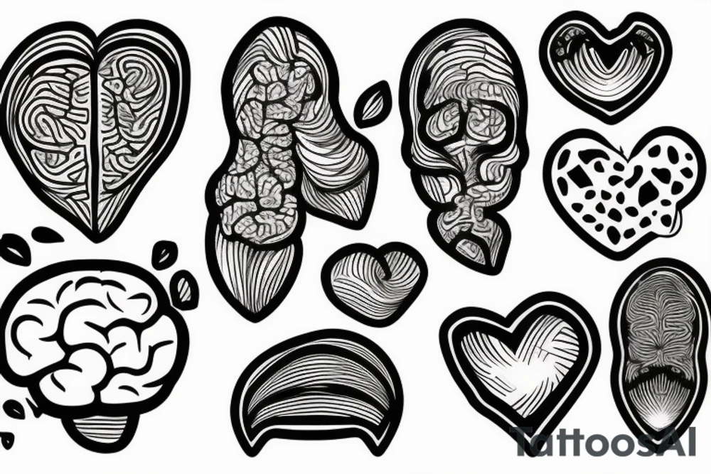 Brain and heart tattoo idea