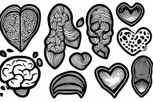 Brain and heart tattoo idea