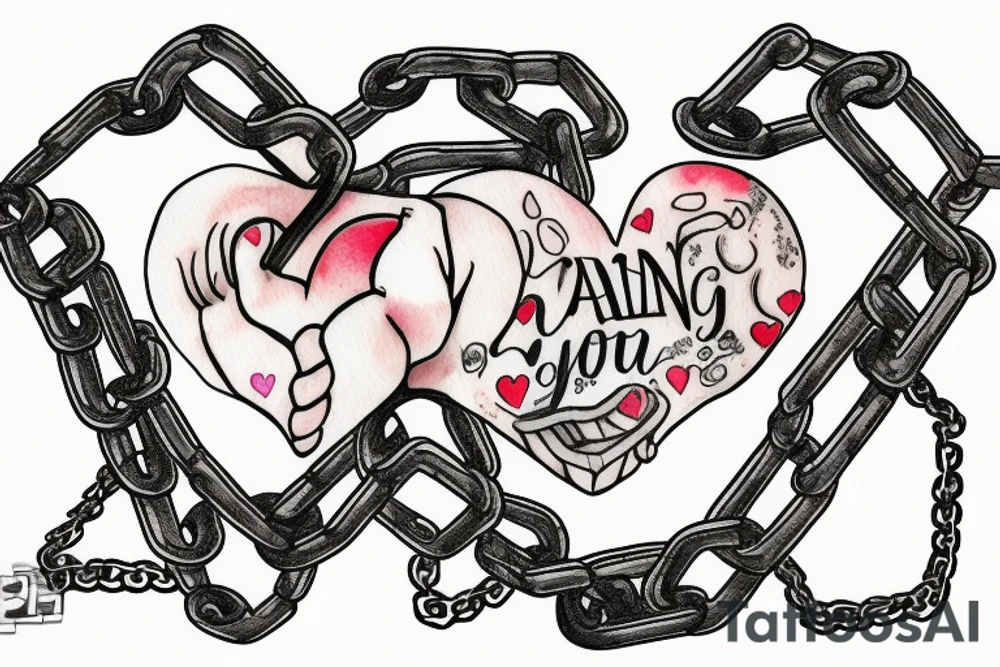 Heart being held down by chains and the brain tattoo idea