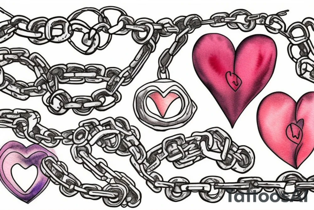Heart being held down by chains tattoo idea