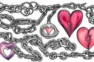 Heart being held down by chains tattoo idea