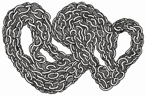 Heart being held down by chains tattoo idea