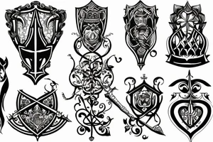 Small tattoo, medival engraving style, holy grail tattoo idea