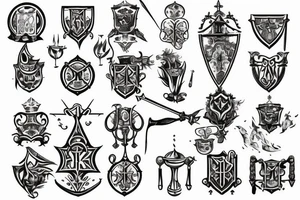 Small tattoo, medival engraving style, holy grail tattoo idea