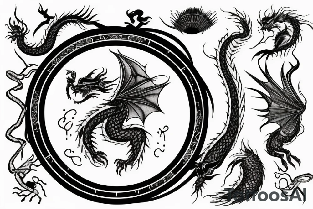 Woman with fan and the dragon tattoo idea