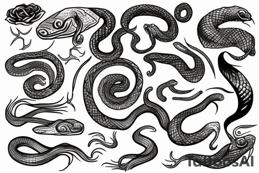 Snake in head tattoo idea