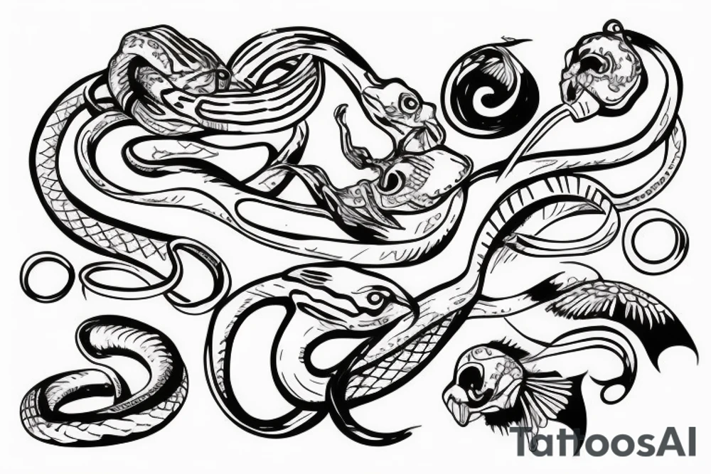 Snake in head tattoo idea