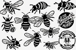A bee carrying a knife tattoo idea