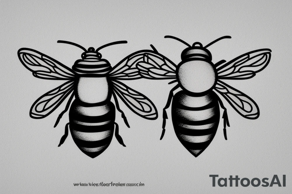 A bee carrying a knife tattoo idea