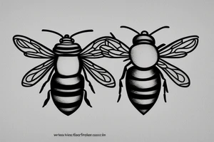 A bee carrying a knife tattoo idea