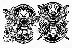 A bee carrying a gun tattoo idea