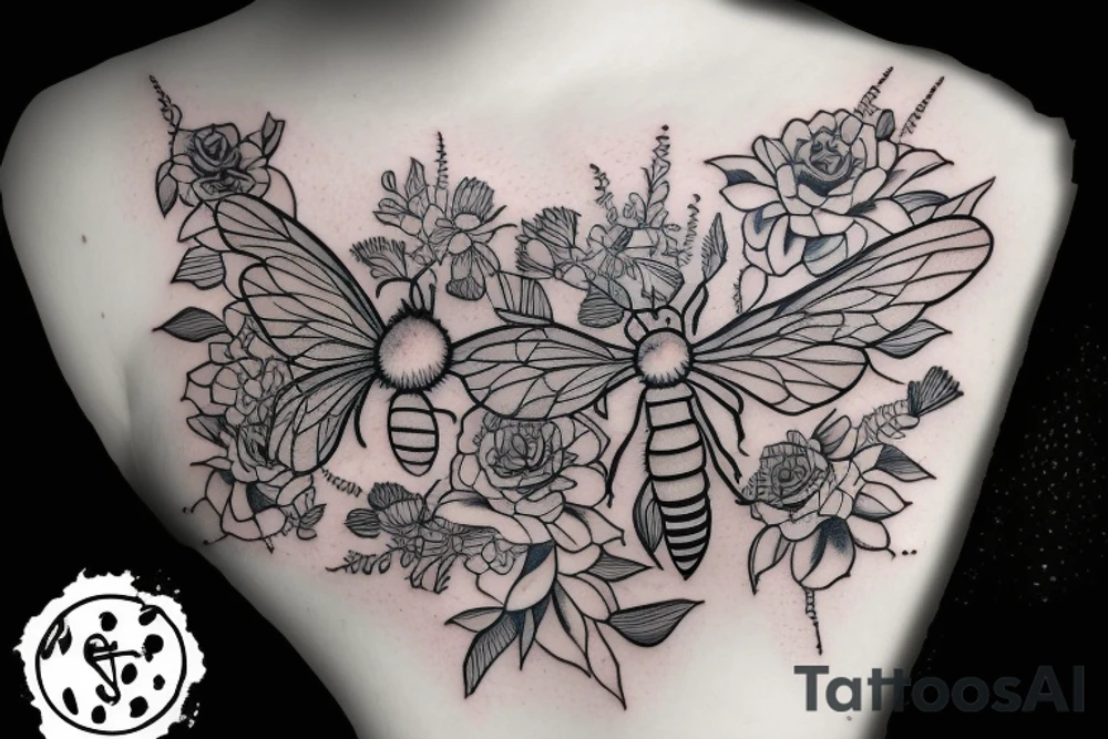 A bee carrying a gun tattoo idea