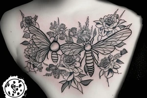 A bee carrying a gun tattoo idea