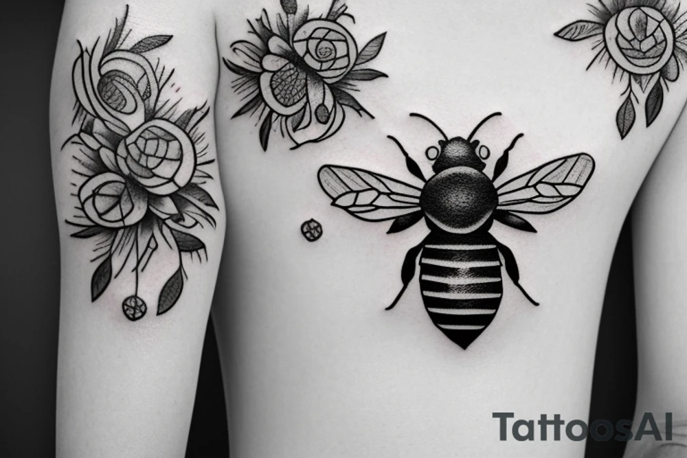 A bee carrying a gun tattoo idea