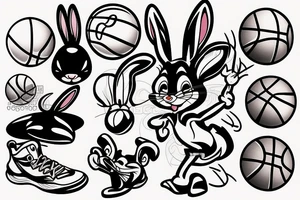 bugs bunny, basketball tattoo idea