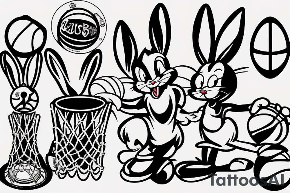 bugs bunny, basketball tattoo idea