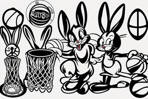 bugs bunny, basketball tattoo idea