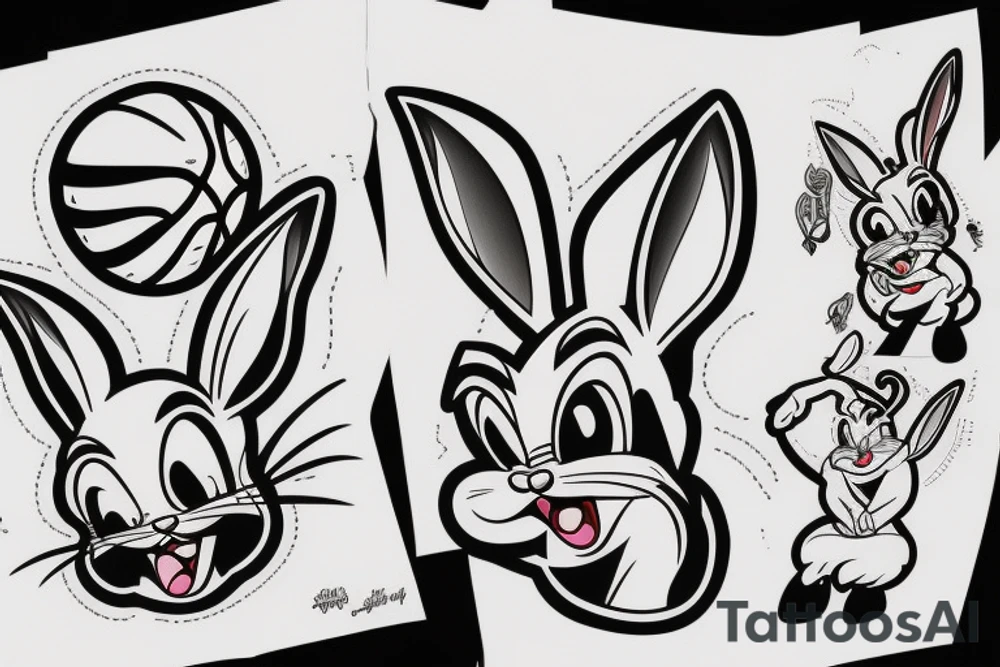 bugs bunny, basketball, Space Jam tattoo idea