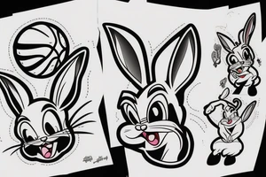 bugs bunny, basketball, Space Jam tattoo idea