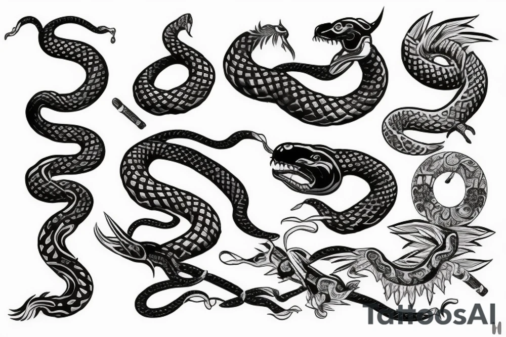 warrior with a snake tattoo idea