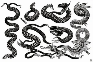 warrior with a snake tattoo idea